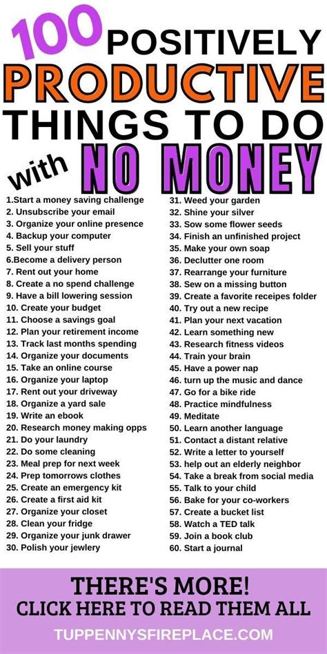 99 Productive Things To Do With No Money And Never Be Bored
