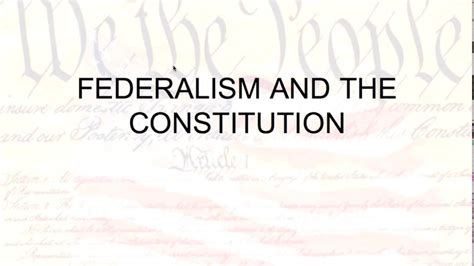 Federalism And The Constitution Youtube