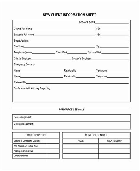 New Customer Form Template Free Word