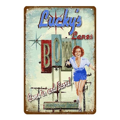 American Retro Poster Pin Up Girl Lady Tin Signs Art Wall Decoration Plaque Pub Cafe Bar Party