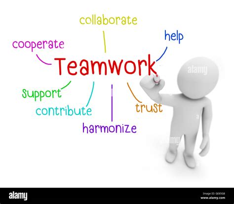 Teamwork Text Business Man Writing Teamwork Concept Man Explain The