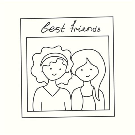 Vector Illustration Of Best Friends In Doodle Style 23780529 Vector Art At Vecteezy