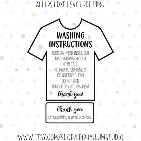 washing instruction svg t shirt instruction svg shirt care etsy