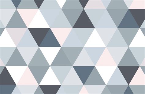Gray And Pink Geometric Triangle Pattern Wallpaper Mural Hovia