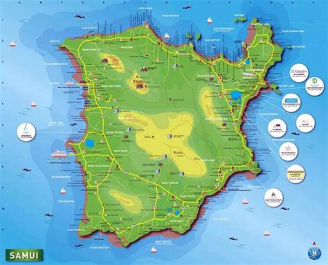 Koh Samui Map Island Beaches And Attractions Pdf Download Thailand