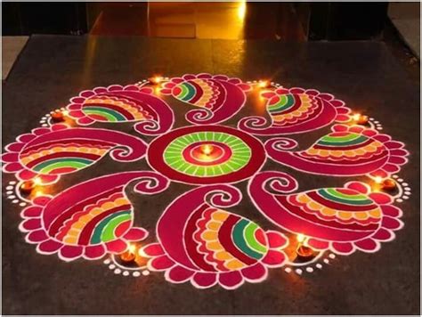 Diwali Rangoli Designs With Colours