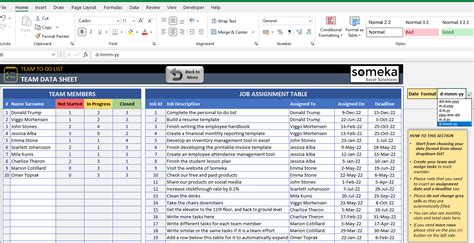 Team To Do List Excel Template Employee Task List Template