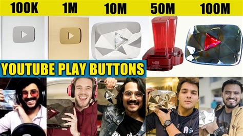 Youtube Play Buttons Details Creator Awards Ruby Red Diamond
