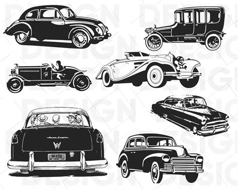 7 Vintage Car Svg Retro Car Svg Old Car Svg Cars Svg Etsy