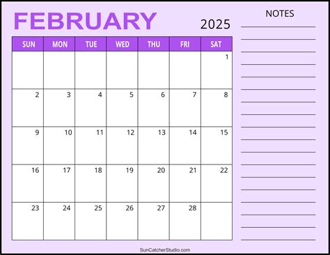 February 2025 calendar (free printable)
