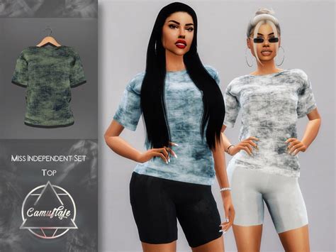 Sims 4 — Camuflaje Miss Independent Set Top By Camuflaje — Part