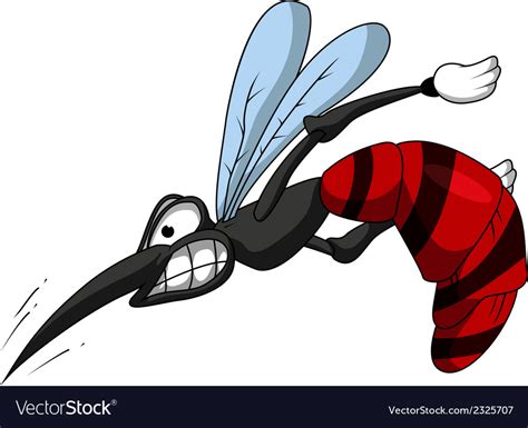 Angry Mosquito Cartoon Royalty Free Vector Image