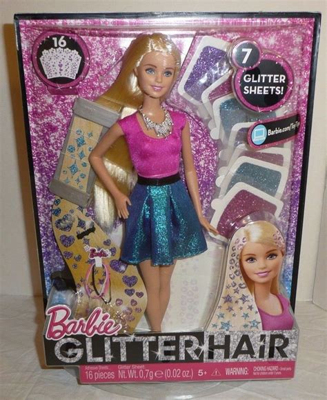 Details About 2014 Glitter Hair Barbie Doll Mattel Includes 7