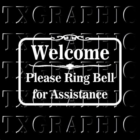 Please Ring Bell Sign Decal Vinyl Sticker Welcome Assitance Service