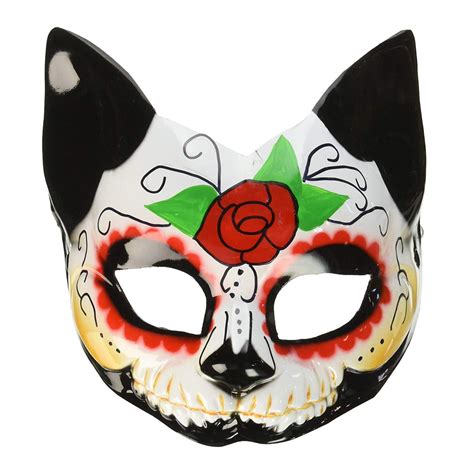 Day Of The Dead Cat Eye Mask Dia De Los Muertos T Halloween Costume