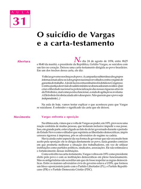Pdf O Suicdio De Vargas E A Carta Testamento Dokumen Tips