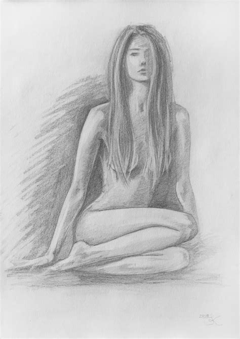 Naked Woman Pencil Sketch Illustrazione Stock Shutterstock My Xxx Hot