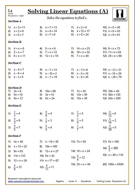 Grade 9 Math Worksheets Pdf Harry Lynns Algebra Worksheets