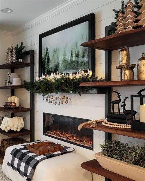 Shiplap Wall With Black Electric Fireplace Mantel Soul And Lane