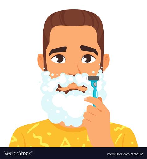 Shaving Man With Beard Royalty Free Vector Image