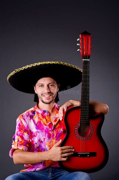 Man Wearing Sombrero Stock Image Image Of Music Performer 45990057