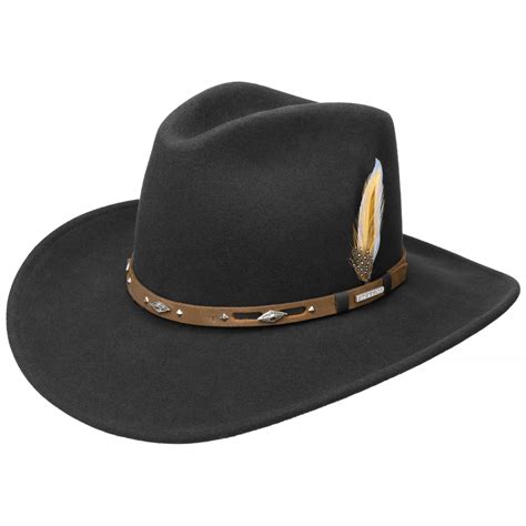 Western Vitafelt Black Hat Stetson Reference 9970 Chapellerie Traclet