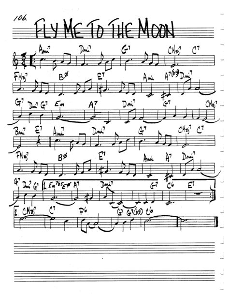 Fly Me To The Moon Lead Sheet By Bart Howard Minedit