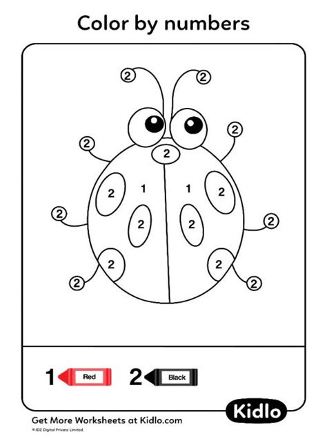 Color By Numbers Insects Worksheet 01