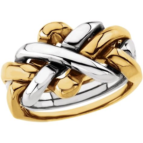 Jewelryweb 14k Yellow Gold And White Gold Ladies Polished Two Tone