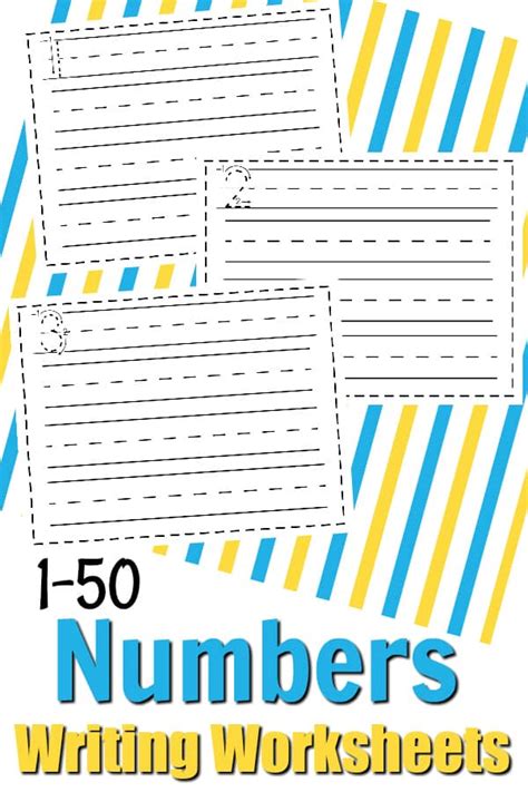 Free Math Printable Writing Numbers 1 50 Writing Worksheets