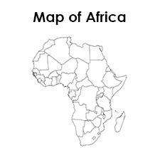 Blank map of the world coloring page from maps category. Printable Map of Africa for Students and Kids | Africa Map Template