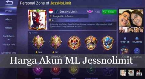 Berapa Harga Akun ML Jessnolimit Mobile Legends Terbaru