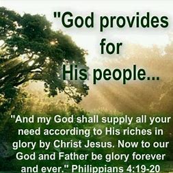 Image result for God provides all our needs bible verse