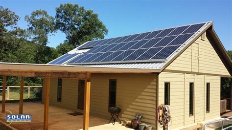 The standard home uses a minimum of 7kw of electricity per day, which could require a system of six panels and three batteries. How Many Solar Panels To Power A House Off Grid - House Poster