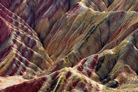 Danxia Landforms Or Commonly Known As Rainbow Mountains In