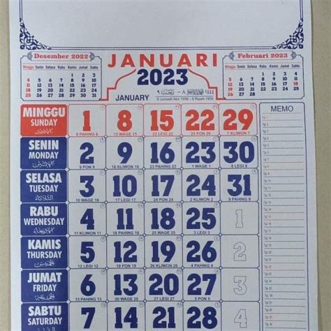 Jual Kalender Dinding Polos Tahun 2023 Shopee Indonesia