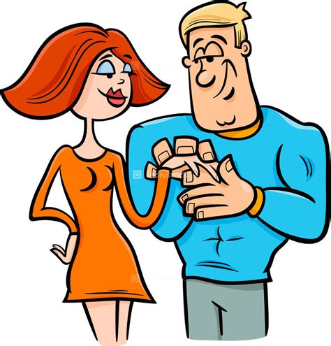 cartoon illustration of funny couple in love indivstock cartoon illustration of funny couple