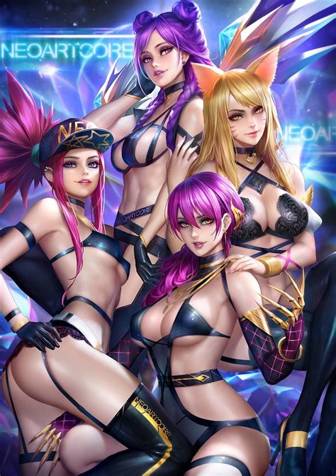 Sexy Kda Akali Ahri Kaisa And Evelynn Wallpapers And Fan Arts League Of Legends Lol Stats
