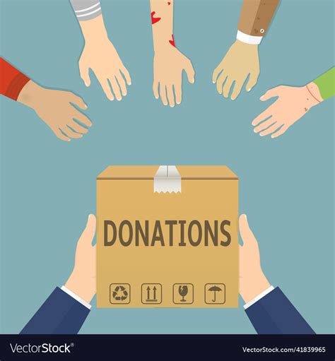 Donation To Refugees Flat Design Royalty Free Vector Image