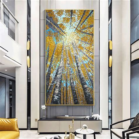 Large Vertical Modern Painting Decorative Pictures Abstract Art Acrylic