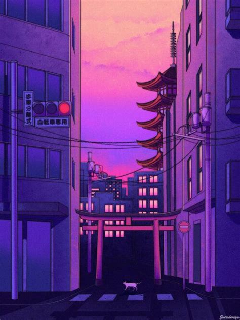 Surudenise Anime Scenery Anime Scenery Wallpaper Purple Aesthetic
