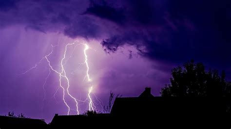 Free Download Lightning Purple Storm Thunder Sky Night Weather