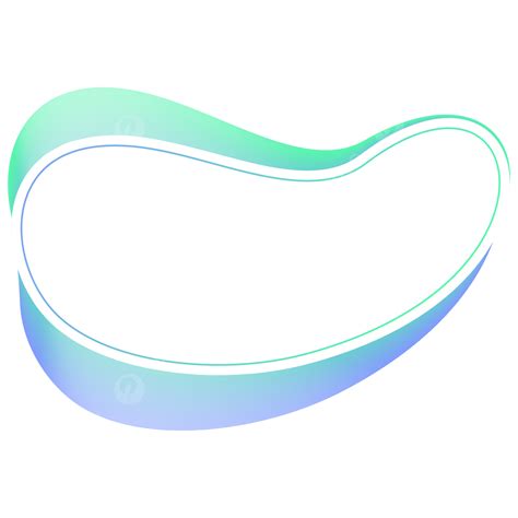 Oval Shape Clipart Vector Wavy Blue Gradient Abstract Oval Geometric