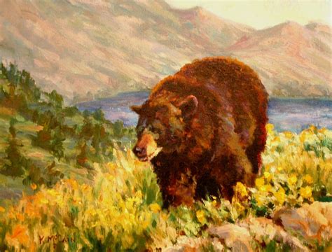 Daily Painters Of Arizona Impressionistic Painting Of Grizzly Bear