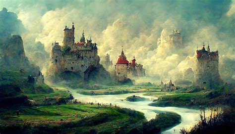 Premium Photo Fantasy Castles Concept Art Illustration