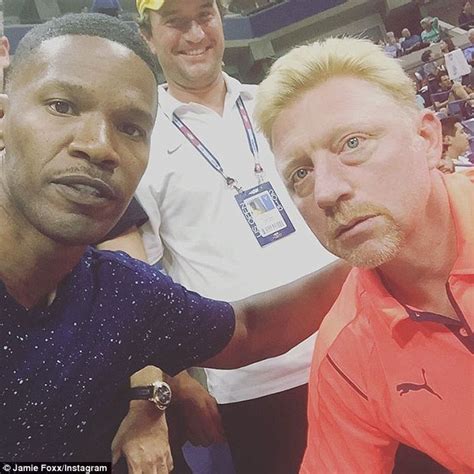 Jamie Foxx And Boris Becker Snap Selfies At The Us Open Daily Mail Online