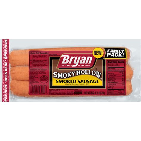 Bryan Fully Cooked Smoked Sausage Oz Brats Sausages Superlo Foods