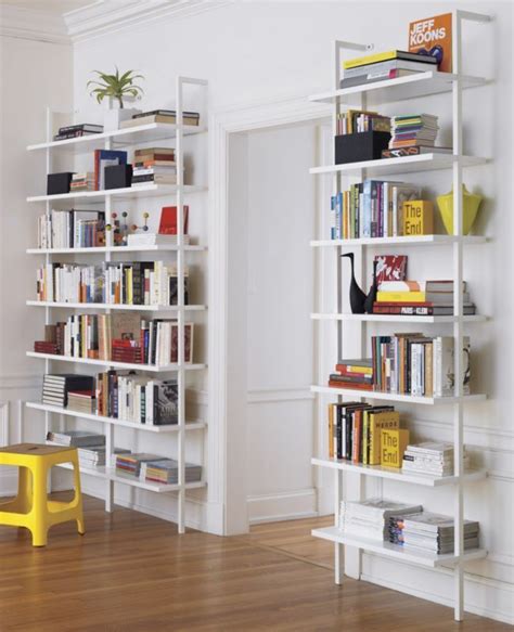 Stairway White 96 Wall Mounted Bookcase Wall Mounted Bookshelves