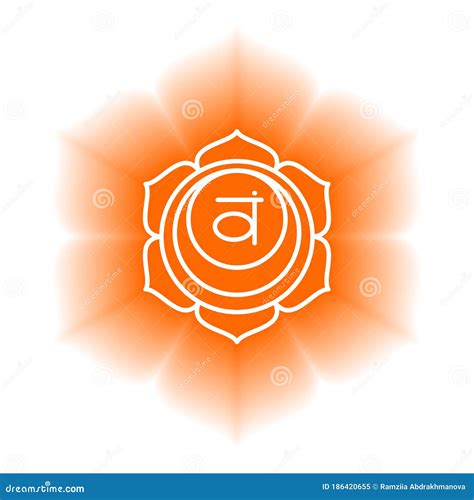 Swadhisthana Symbol Das Zweite Sakrale Chakra Orange Glanz Und Glanz