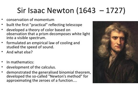 A Biography Of Sir Isaac Newton
